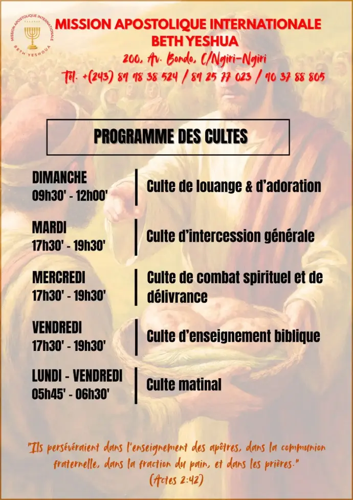 Programme des cultes MAIBY